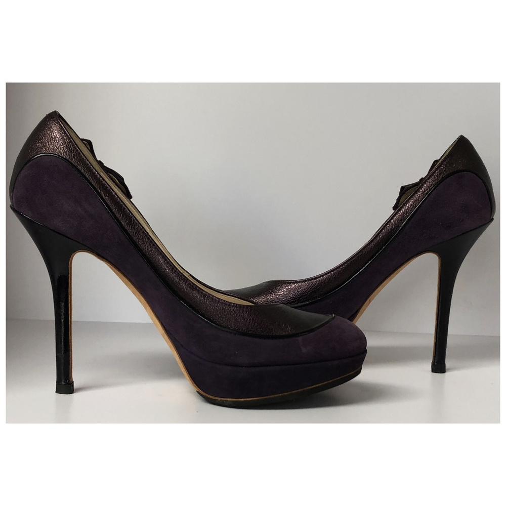 Christian Dior Suede & Foiled Leather Pumps